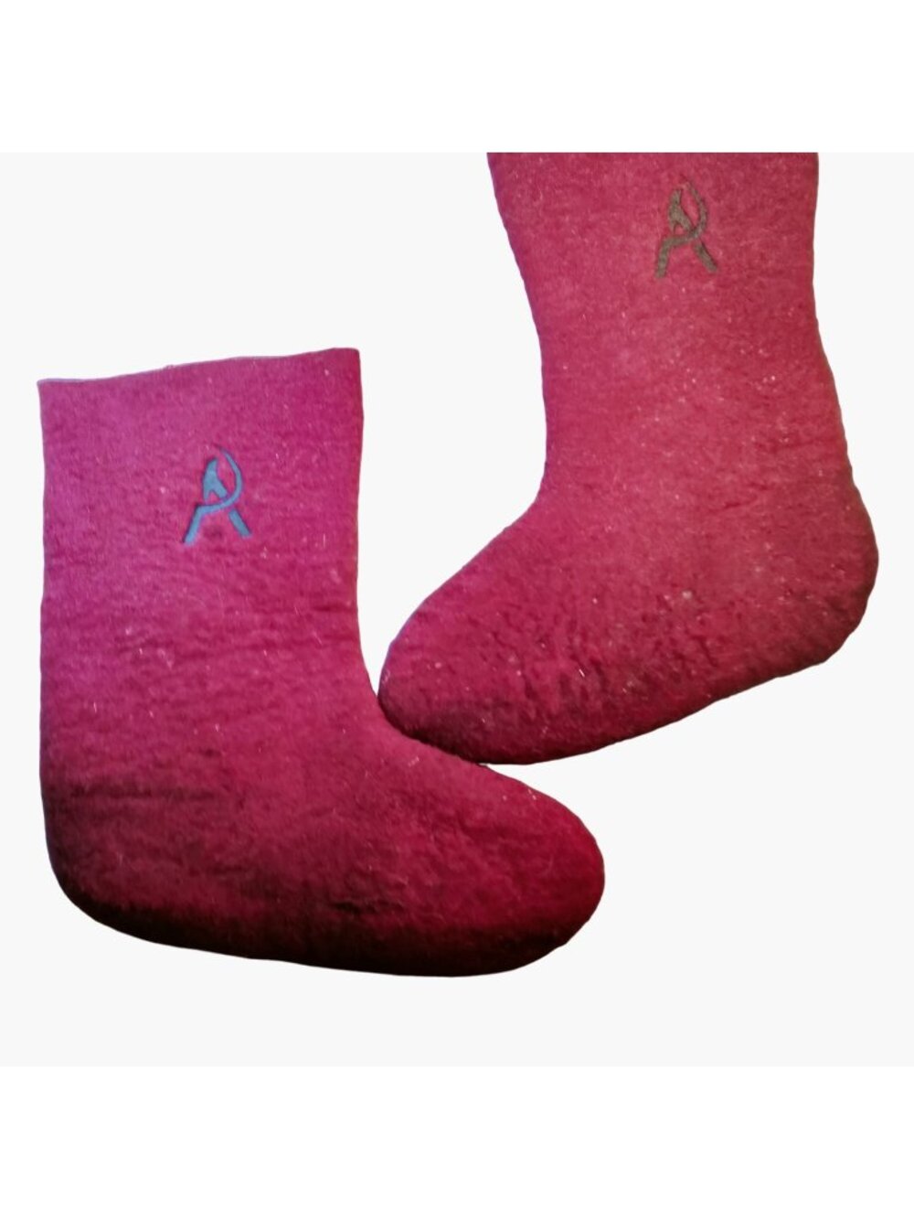 Boot Shape Red Felted Wool Stocking Crafting Material Western Decor
